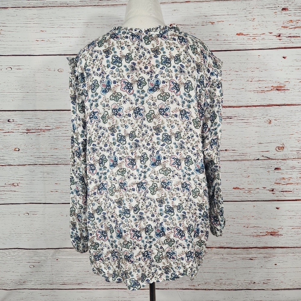 LOFT Plus Floral Print Long Sleeve Women's Top Size 22 New With Tags - Picture 4 of 6